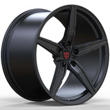 RV-MJ201 matte black forged 5 spoke concave wheels by RVRN for Corvette C8 performance applications