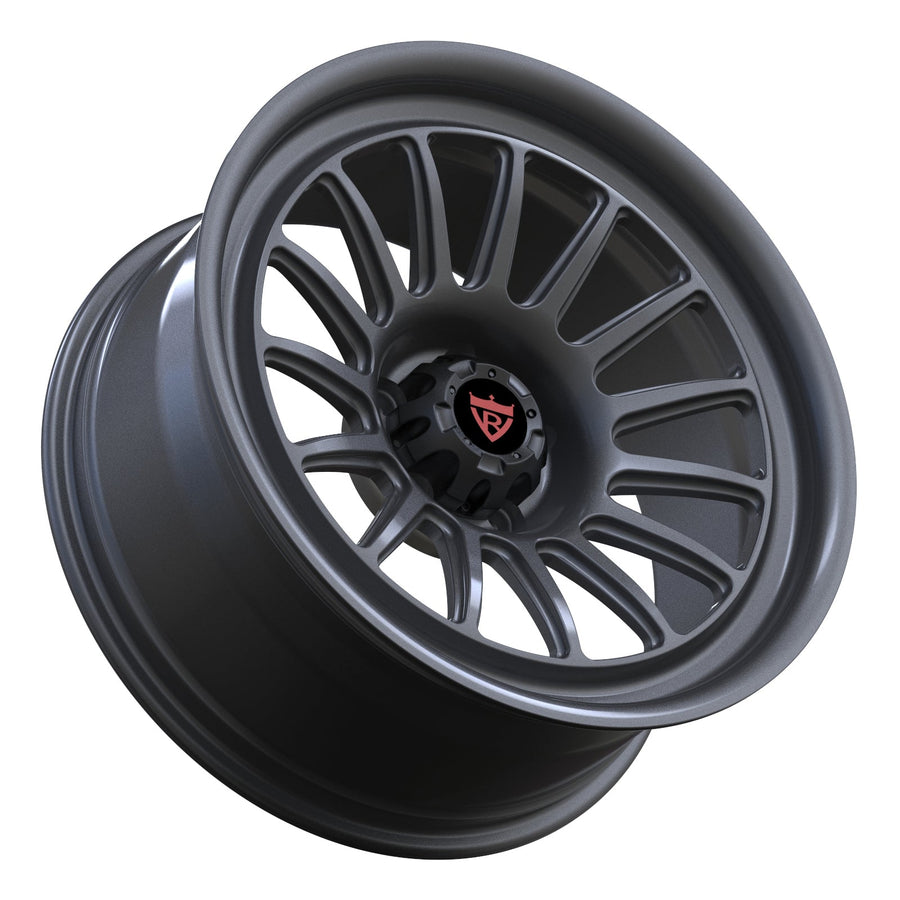 RVRN RV-MJ257 gray forged concave rims with custom multi-spoke styling engineered for Jeep Gladiator and custom truck applications
