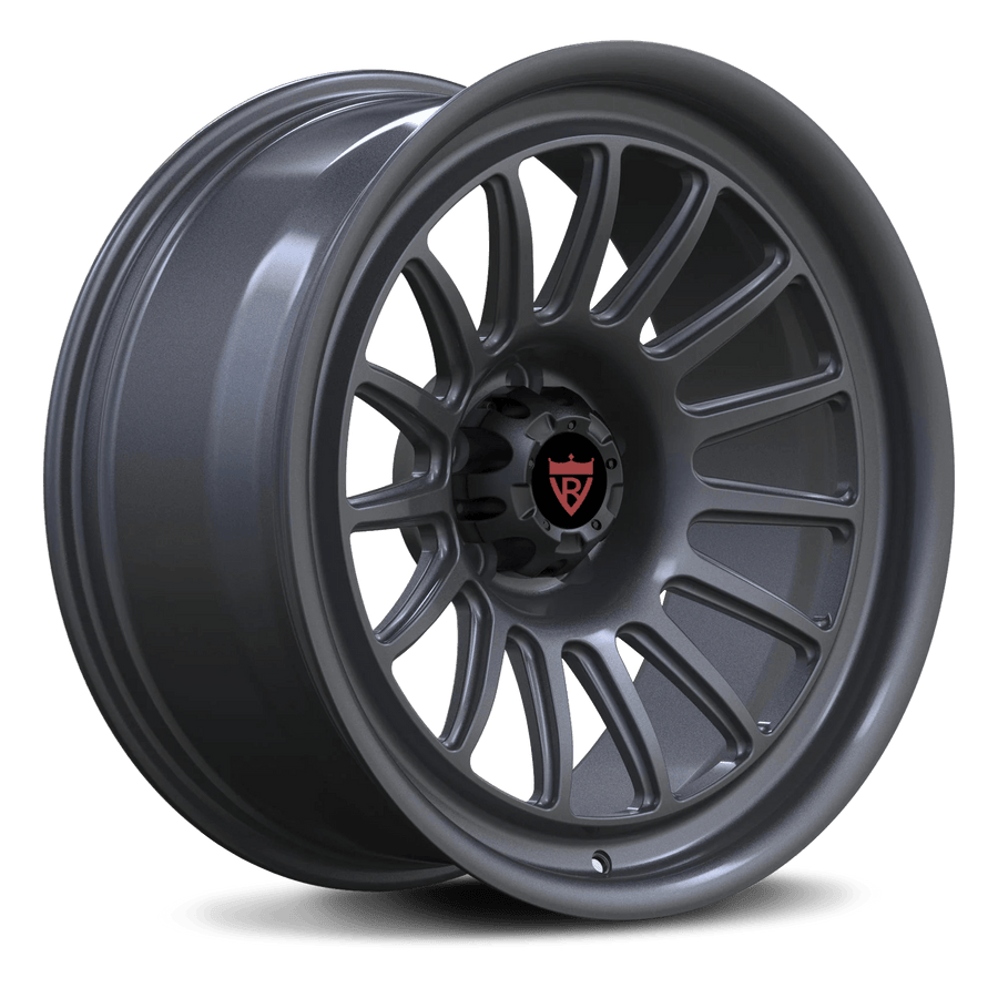 RVRN RV-MJ257 custom forged Jeep rims in gray featuring an aggressive concave multi-spoke design and lightweight forged construction for Jeep Wrangler builds