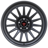 Gray RVRN RV-MJ257 custom forged wheel showcasing deep concavity and precision multi-spoke engineering for premium Jeep wheel upgrades