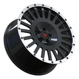 RVRN RV-ML115 Lincoln Navigator custom forged 1-piece multi-spoke wheel with a black and white finish, designed for lightweight performance, customized sizing and precise vehicle-specific fitment.