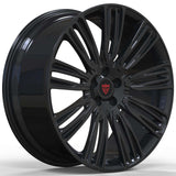 RVRN RV-ML120 Mercedes-AMG SL 63 black wheels featuring gloss black multi spoke styling, custom forged 1-piece construction, lightweight performance design and options for personalized sizing and offset.