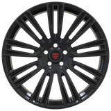 RVRN RV-ML120 custom black forged multi spoke wheels for Porsche 911 Carrera GTS, gloss black monoblock construction with lightweight performance styling and personalized wheel fitment.