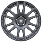 RVRN RV-ML144 custom forged multi spoke Chevrolet Camaro wheels in gunmetal, lightweight 1-piece performance wheel design with custom sizing, offset and vehicle-specific fitment options.