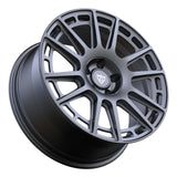 RVRN RV-ML144 forged multi spoke Ford Mustang wheels in gunmetal, custom 1-piece forged construction with lightweight performance styling, optimized strength and personalized wheel fitment.