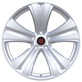 RVRN RV-ML145 forged 5 spoke concave BMW X7 wheels in white, custom monoblock-style 1-piece construction with lightweight performance design, refined spoke geometry and vehicle-specific fitment options.