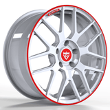 RVRN RV-MM061 custom forged 1-piece Y-spoke Audi RS 7 wheels in white and red, combining distinctive custom color styling with lightweight performance construction and personalized fitment options.