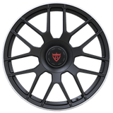 RVRN RV-MM061 BMW M8 forged 1-piece Y-spoke wheels in matte black, detailed monoblock wheel design with lightweight performance construction, customizable offsets and vehicle-specific fitment options.