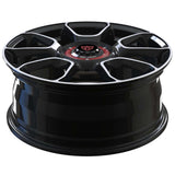 RVRN RV-MM14-N custom black and white truck wheels for Chevrolet Silverado 1500 High Country, forged 1-piece construction with lightweight performance characteristics and custom sizing and offset options.
