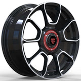 RVRN RV-MM14-N black and white forged truck wheels for Ford F-150 Raptor, custom 1-piece lightweight wheels with optimized strength, personalized finish options and precise wheel fitment.