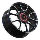 RVRN RV-MM14-N forged black and white wheels for Chevrolet Silverado 1500 High Country, custom 1-piece truck wheel design with lightweight performance construction and precise fitment.
