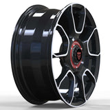 RVRN RV-MM14-N custom forged black and white wheels for Ram 1500 Tungsten, 1-piece truck wheel construction with lightweight performance styling and customizable fitment options.