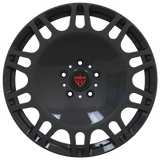 RVRN RV-MM174 luxury custom forged wheel with a full face design in black, front view