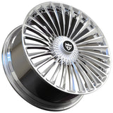 RVRN RV-MM184 custom forged multi spoke chrome wheels for a first-generation Ford Mustang, old-school wheel design with one-piece lightweight construction, classic styling and personalized wheel fitment.