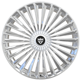 RVRN RV-MM184 forged multi spoke chrome wheels for Jaguar E-Type classic builds, old-school styling combined with lightweight one-piece forged construction and custom sizing for a personalized fit.