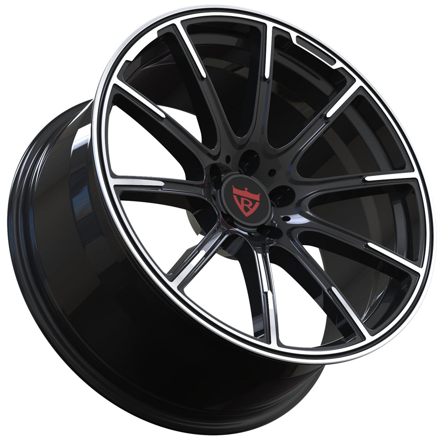 RVRN RV-MM231 custom forged concave wheels 10 spoke design for BMW, black and polished finish,