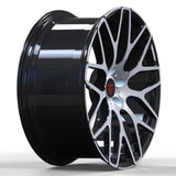 RVRN RV-MM248 forged Y-spoke Porsche Panamera wheels in black with polished accents, custom 1-piece forged performance design with lightweight construction and personalized fitment options.