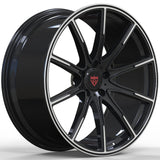 RVRN RV-MM325 custom forged multi spoke wheels for Lexus LC 500, black with polished accents, 1-piece lightweight performance construction with customized sizing and fitment options.