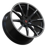 RVRN RV-MM325 forged 1-piece multi spoke wheels for Mercedes-Benz SL, black with polished accents, custom lightweight performance wheels with vehicle-specific fitment and personalized styling.