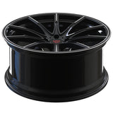RVRN RV-MM325 Mercedes SL500 forged 1-piece black multi spoke wheels with polished accents, showcasing custom wheel styling, lightweight performance design, and precise fitment.