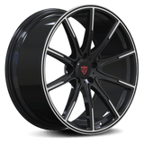 RVRN RV-MM325 custom forged 1-piece multi spoke Mercedes SL500 wheels in black with polished accents, lightweight performance design with customized sizing and precise fitment.