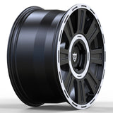 Front face design of 8 spoke wheels RV-MM552 matte black forged structure