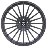 RVRN RV-MM576 Mercedes-Benz SL500 gunmetal multi spoke forged wheels, highlighting the spoke design, precision-finished surfaces, 1-piece forged construction and custom performance wheel styling.