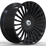 RVRN RV-MM613 forged multi spoke Porsche Panamera wheels in black, custom 1-piece monoblock performance design with lightweight construction and personalized wheel fitment options.