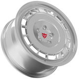 Chrome performance forged wheels for Nissan 370Z featuring RV-MN072 monoblock styling