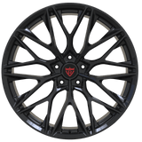 RVRN RV-MP184 black forged monoblock wheel, front view of the Y-spoke design