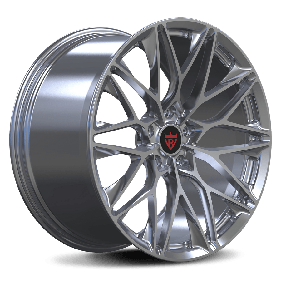 RVRN RV-MP184 Porsche 911 silver forged Y-spoke wheel, featuring custom 1-piece monoblock construction, distinctive spoke styling, lightweight performance design and personalized wheel fitment options.