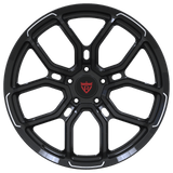 RVRN RV-MP217 custom forged multi spoke black wheel for Aston Martin Vantage, showcasing a refined spoke layout and performance-focused design