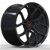 RVRN RV-MP217 Porsche 911 custom forged multi spoke black wheel detail, highlighting the precise spoke design and premium forged wheel construction