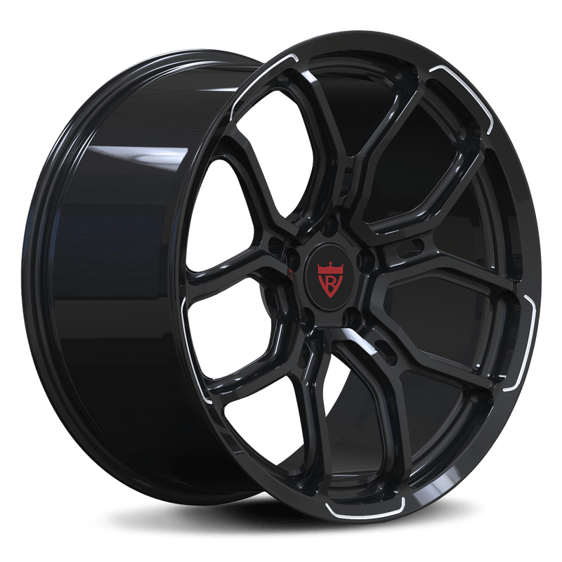RVRN RV-MP217 custom forged multi spoke wheel for Porsche 911 in black, featuring a refined multi spoke design and lightweight performance construction