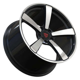 RVRN RV-MP223 custom forged 5 spoke wheels for Porsche Cayenne S with black with polish finish and lightweight performance construction