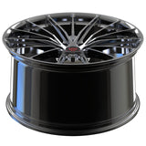 RVRN RV-MP59 BMW M4 black chrome forged multi-spoke wheel featuring a sophisticated spoke design, lightweight construction and customizable sizing, offset and fitment for a personalized performance setup.