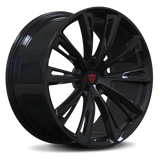 RVRN RV-MQ83 forged multi spoke wheels for Audi R8 featuring black finish, lightweight 1-piece construction, and custom performance wheel design.