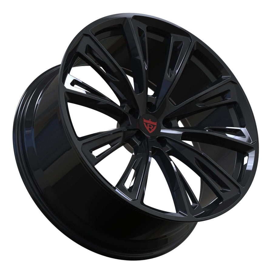 RVRN RV-MQ83 forged multi spoke Audi RS5 wheels with black finish, custom forged rims design, and lightweight performance engineering.