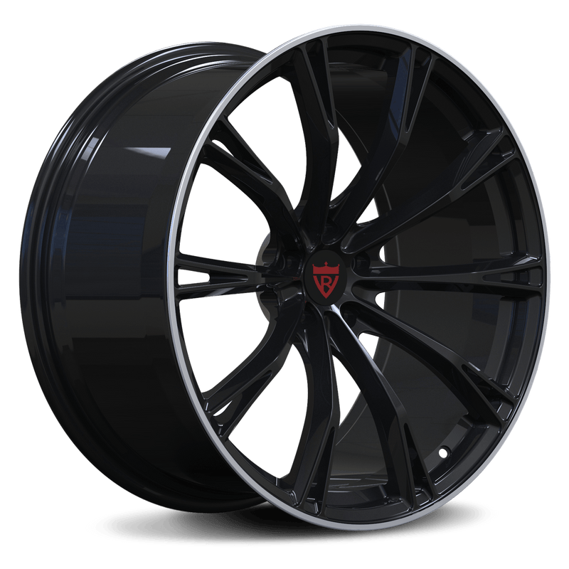 RVRN RV-MQ89 forged multi spoke wheels for Audi RS5 with black finish, lightweight monoblock design and custom fitment for performance builds