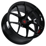 RVRN RV-MR01 black forged Y spoke rims engineered for BMW M performance and lightweight driving dynamics