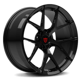 RVRN RV-MR01 lightweight forged Y spoke rims in gloss black designed for Porsche performance and supercar applications