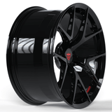 RVRN custom forged Y spoke wheels in black for modern supercars and high performance sports vehicles