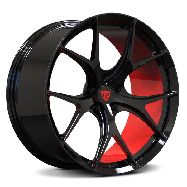 Super concave performance lightweight wheels: RV-MR05 Monoblock Series- best red and black rims for Corvette C8 Z06, C7 Z06