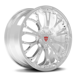 RVRN RV-MR09 polished forged Y-spoke BMW X7 wheels, custom 1-piece monoblock construction with a refined metallic appearance, lightweight performance design and personalized sizing and offset options.