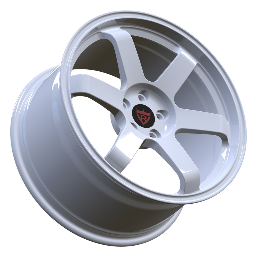 RVRN RV-MR121 white Alfa Romeo Stelvio forged wheels featuring custom 6 spoke design and lightweight forged construction