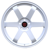 White RVRN RV-MR121 forged Alfa Romeo Giulia Quadrifoglio wheels with custom 6 spoke performance design
