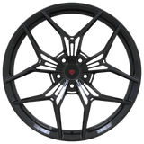 RVRN RV-MS101 black custom Tesla rims with deep concave styling and precision forged engineering