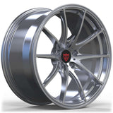 Silver lightweight Tesla forged wheel RV-MS110 with detailed multi spoke design for Tesla Model S premium aftermarket wheel builds