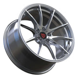 RVRN RV-MS110 silver forged multi spoke wheel for modern EV and Porsche Taycan Turbo GT inspired performance builds