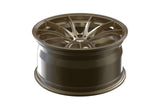 Gold RVRN RV-MS110 forged multi spoke Tesla wheel featuring lightweight performance design for Tesla Model Y custom wheel setups